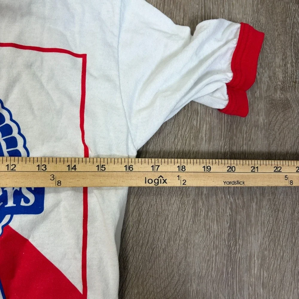 Ohio State OSU Mountaineers Club Ringer PBR Pabst White Small Short Sleeve
